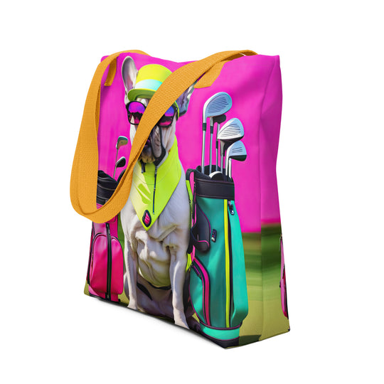 Tote bag-French Bulldog Golfer V42