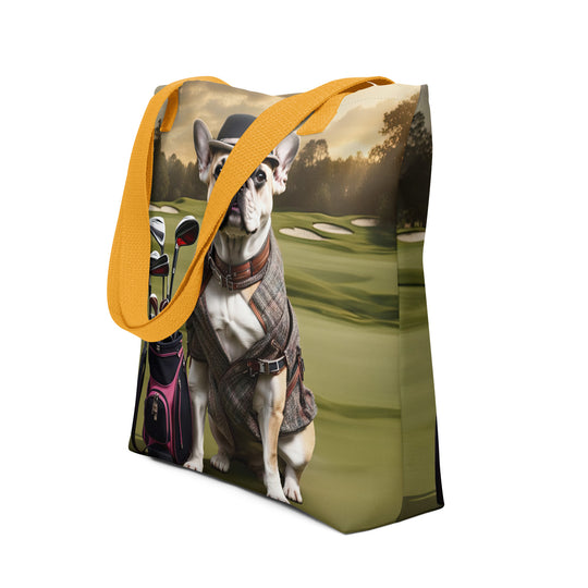 Tote bag-French Bulldog Golfer V44