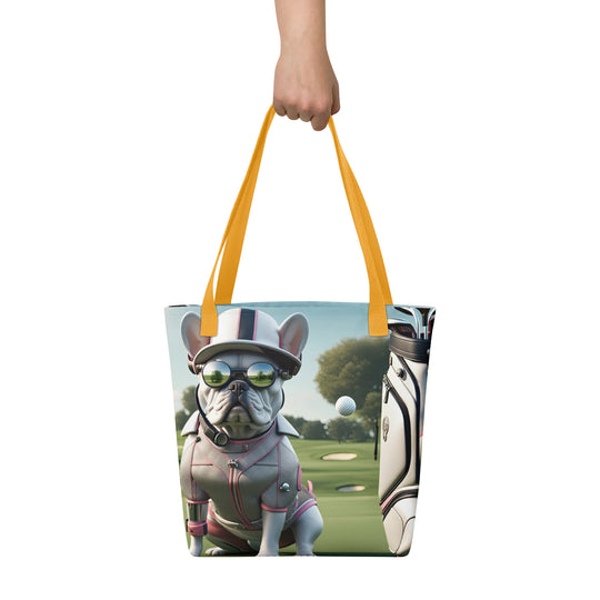 Tote bag-French Bulldog Golfer V48