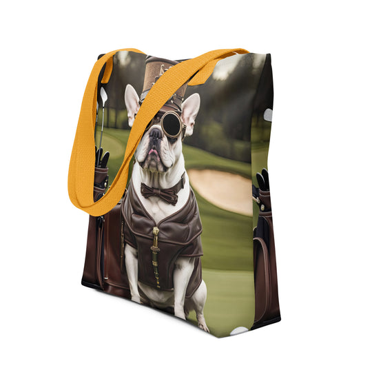 Tote bag-French Bulldog Golfer V49