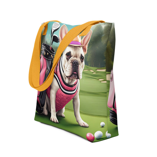 Tote bag-French Bulldog Golfer V62