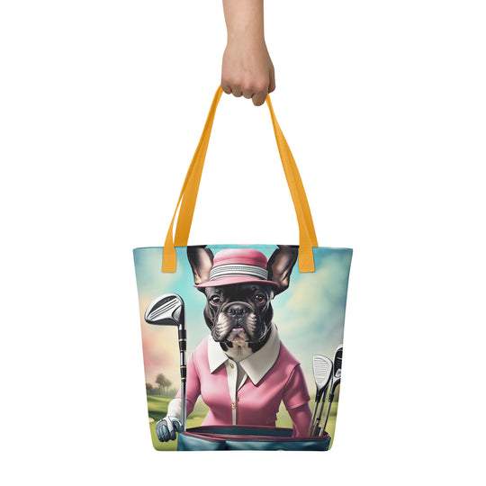 Tote bag-French Bulldog Golfer V63