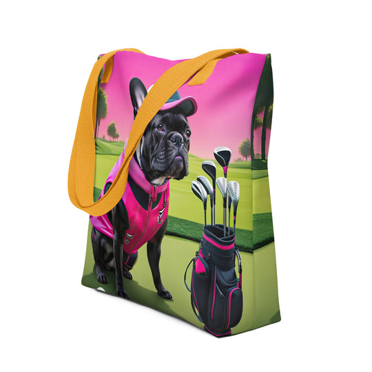 Tote bag-French Bulldog Golfer V66