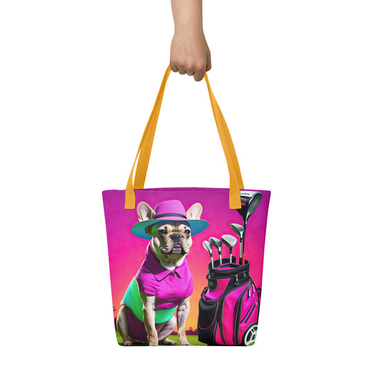 Tote bag-French Bulldog Golfer V68