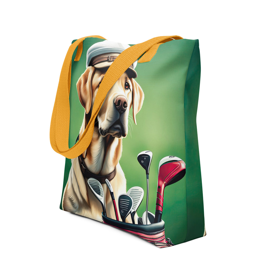 Tote bag-Labrador Retriever Golfer V2