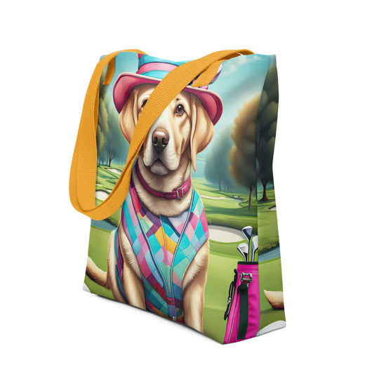 Tote bag-Labrador Retriever Golfer V3