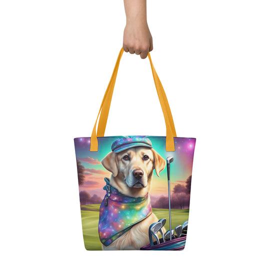 Tote bag-Labrador Retriever Golfer V6