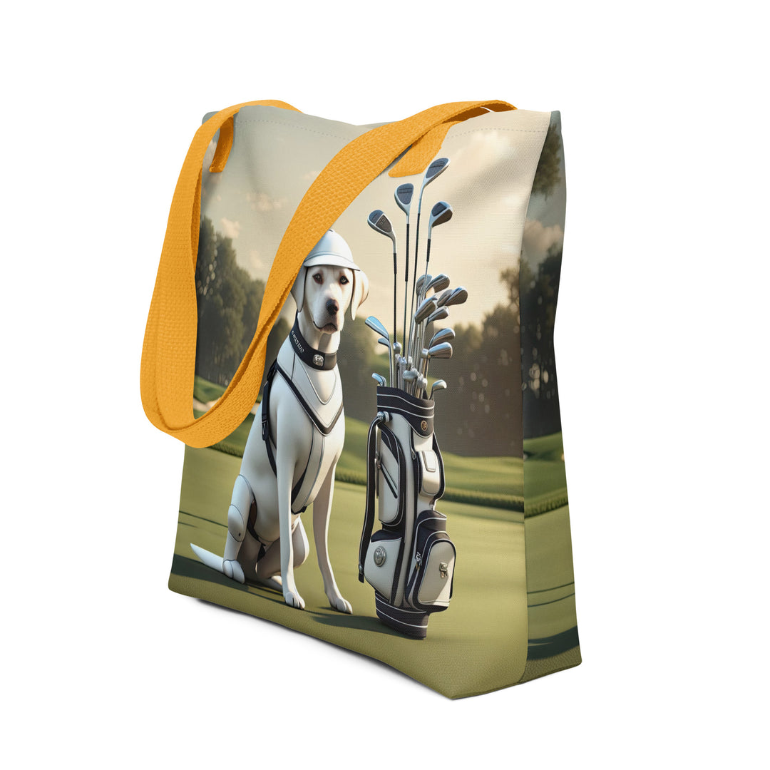 Tote bag-Labrador Retriever Golfer V8