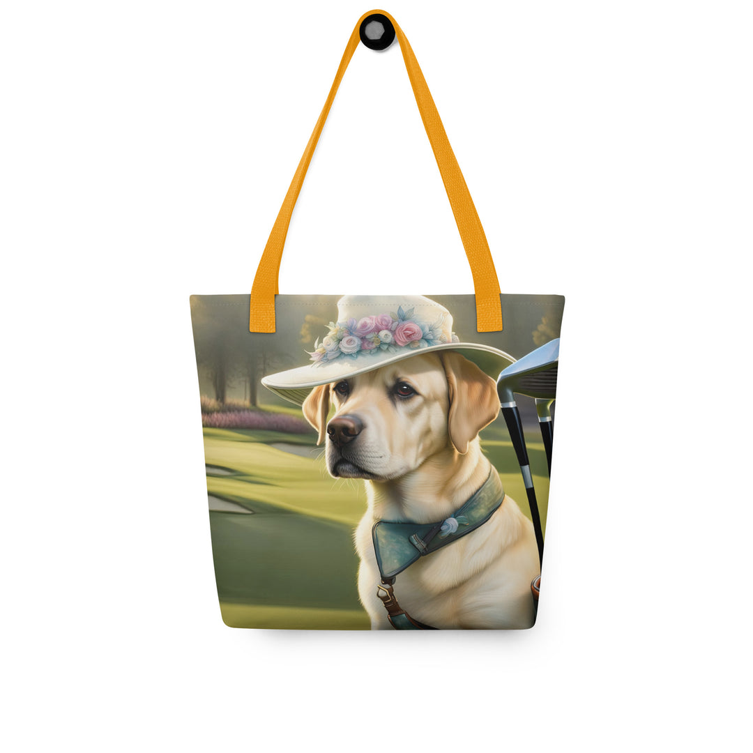 Tote bag-Labrador Retriever Golfer V12