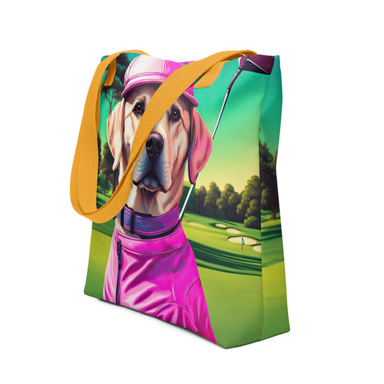 Tote bag-Labrador Retriever Golfer V17