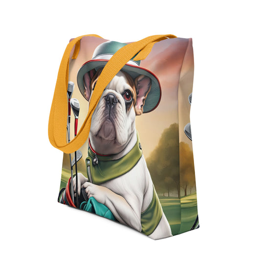 Tote bag-French Bulldog Golfer V9