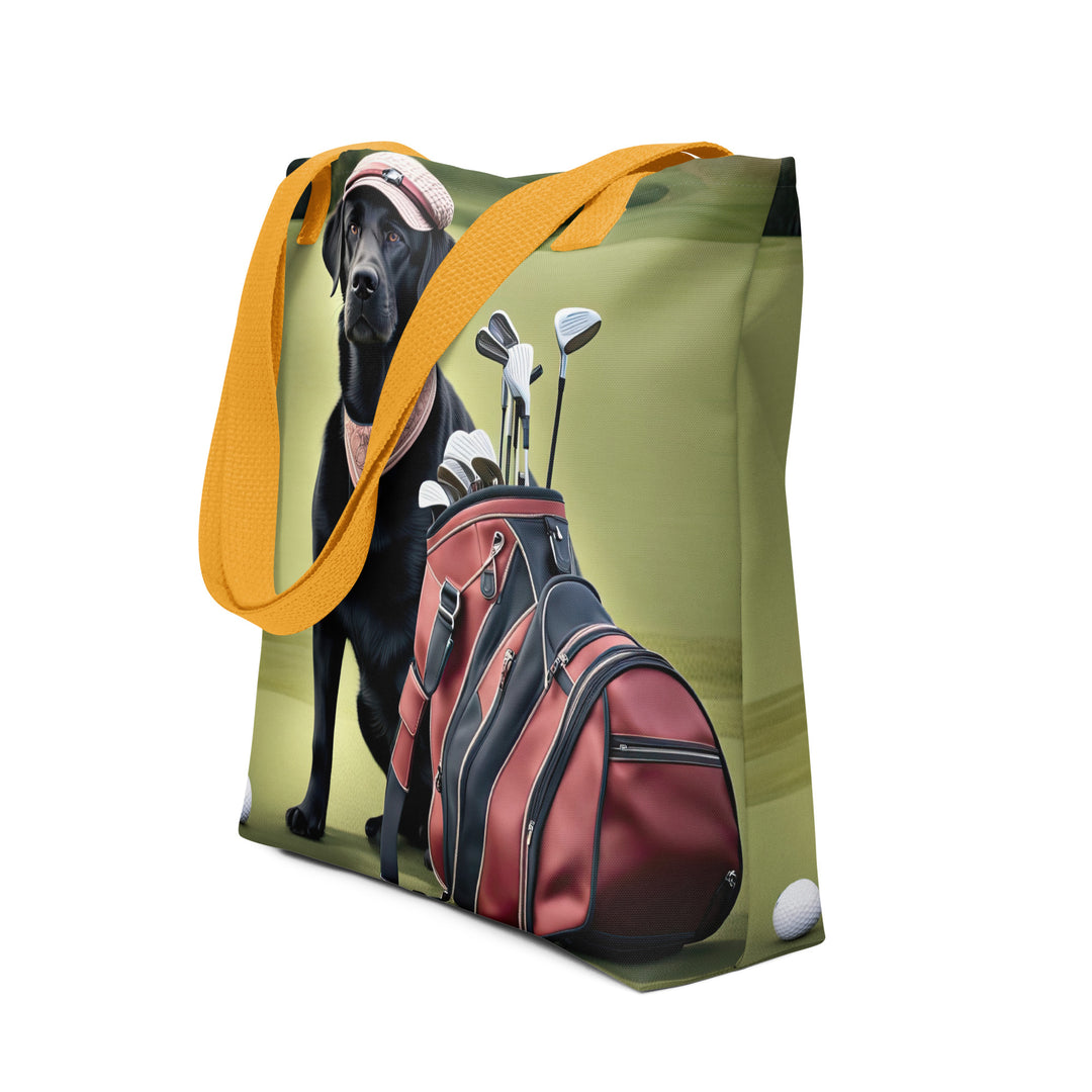 Tote bag-Golden Retriever Golfer V2