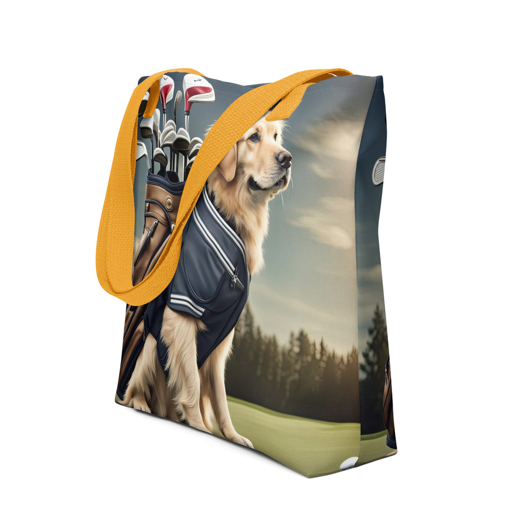 Tote bag-Golden Retriever Golfer V3