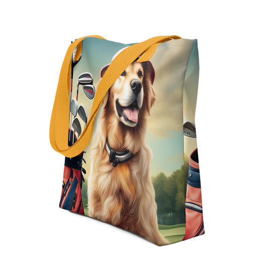 Tote bag-Golden Retriever Golfer V5