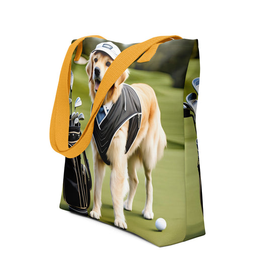 Tote bag-Golden Retriever Golfer V6