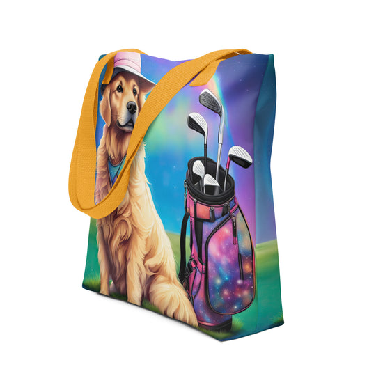 Tote bag-Golden Retriever Golfer V7