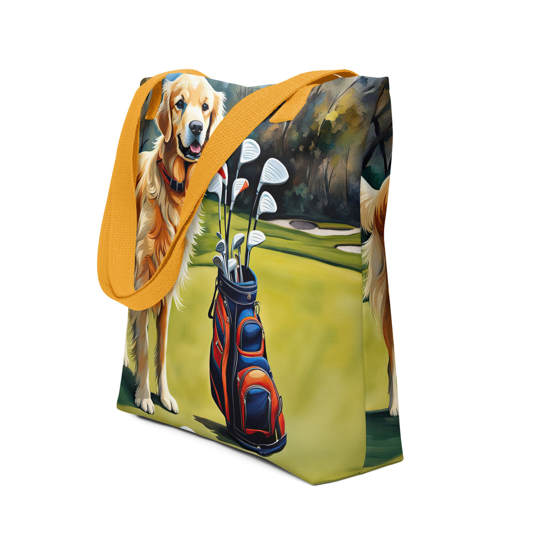 Tote bag-Golden Retriever Golfer V10