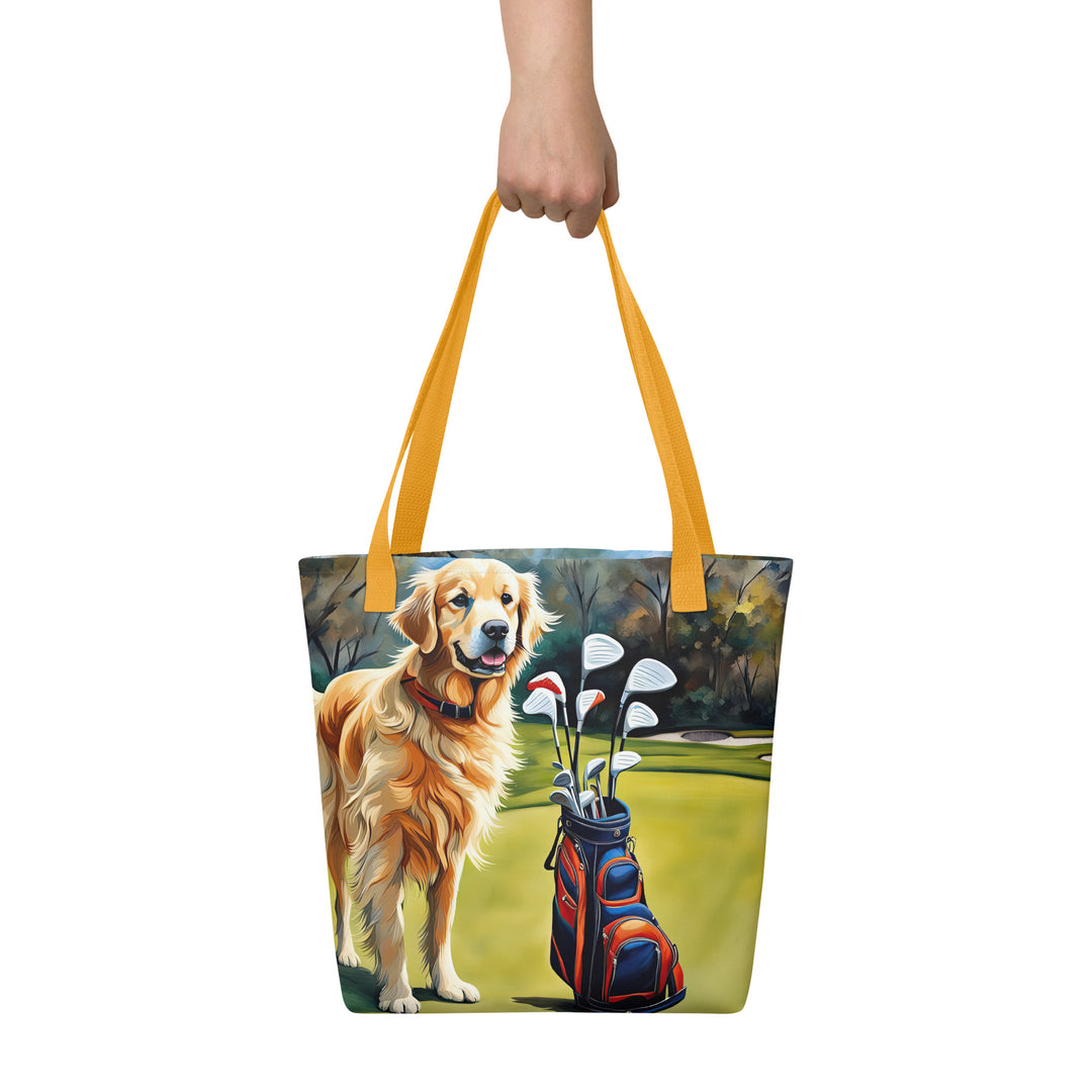 Tote bag-Golden Retriever Golfer V10