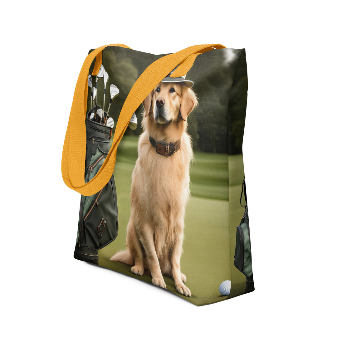 Tote bag-Golden Retriever Golfer V13