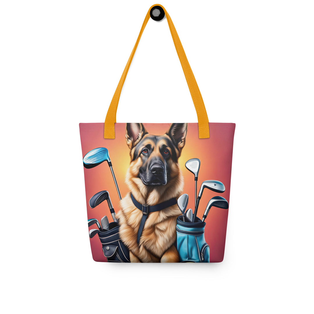 Tote bag-German Shepherd Golfer V2