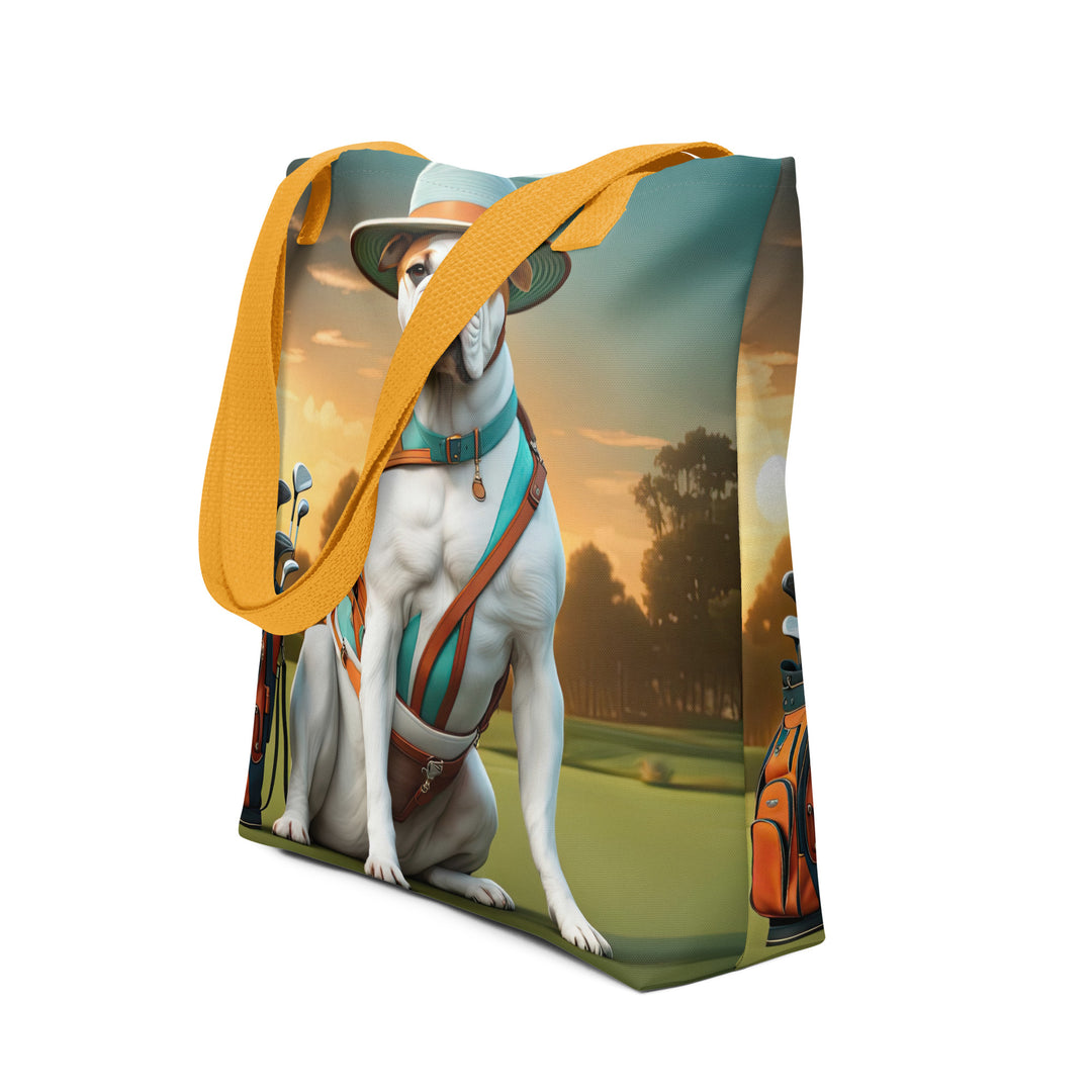 Tote bag-American Bulldog Golfer