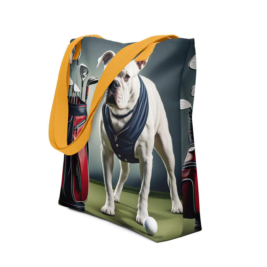 Tote bag-American Bulldog Golfer V2