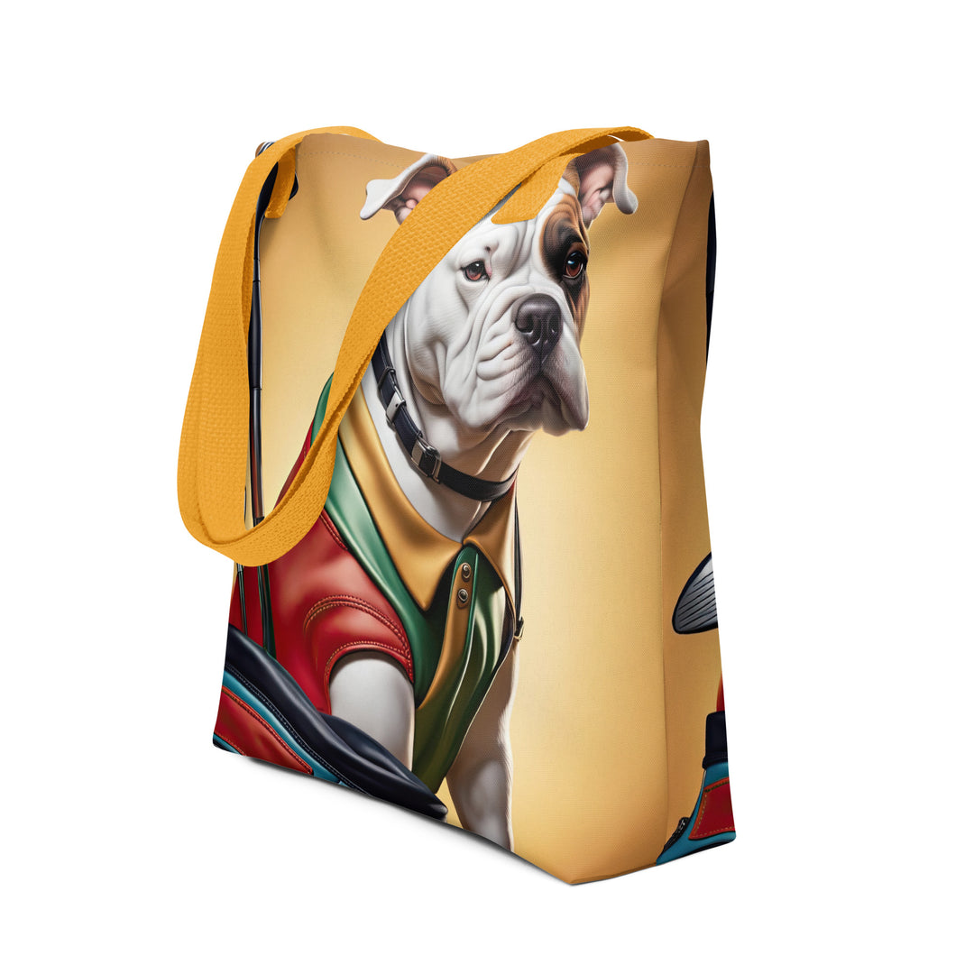 Tote bag-American Bulldog Golfer V5