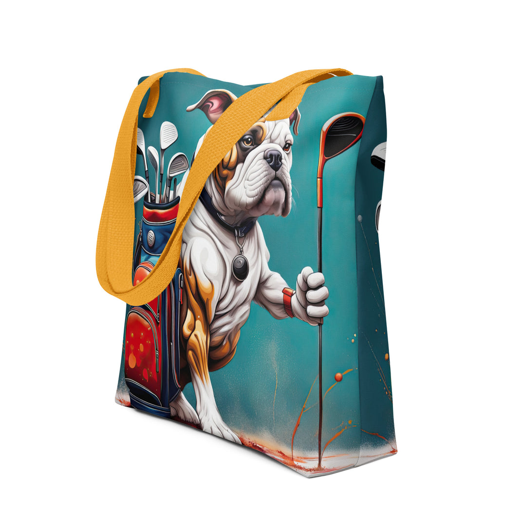 Tote bag-Bulldog Golfer V2