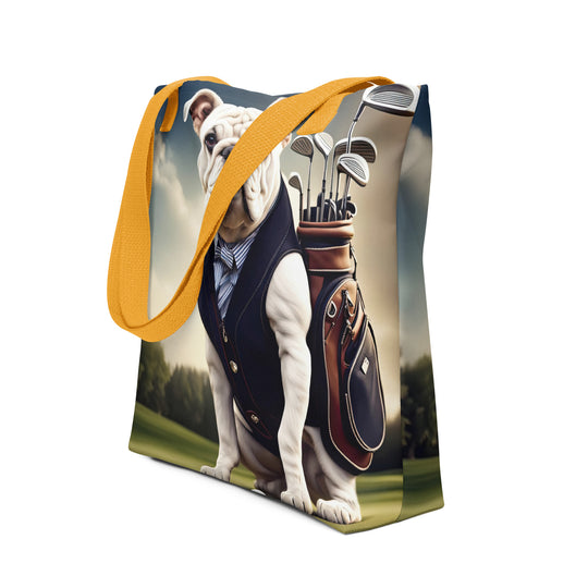 Tote bag-Bulldog Golfer V3