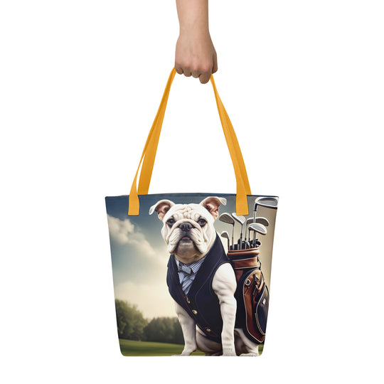 Tote bag-Bulldog Golfer V3