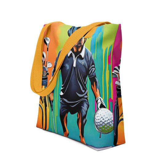 Tote bag-Rottweiler Golfer V2