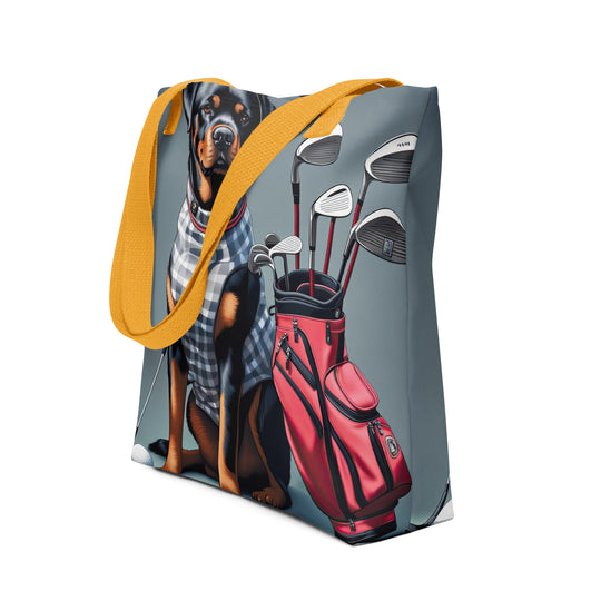 Tote bag-Rottweiler Golfer V3