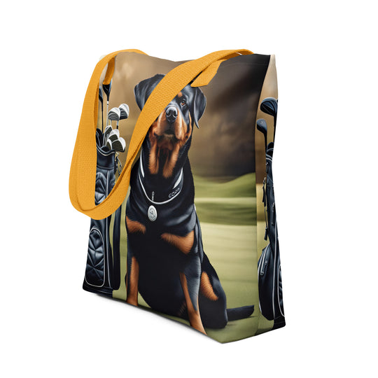 Tote bag-Rottweiler Golfer V5