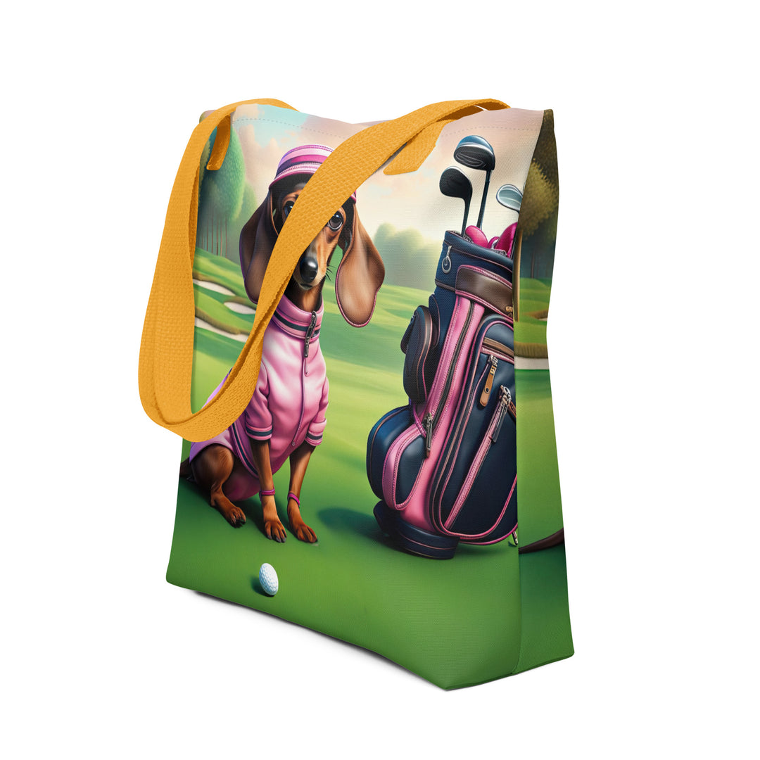 Tote bag-Dachshund Golfer V5