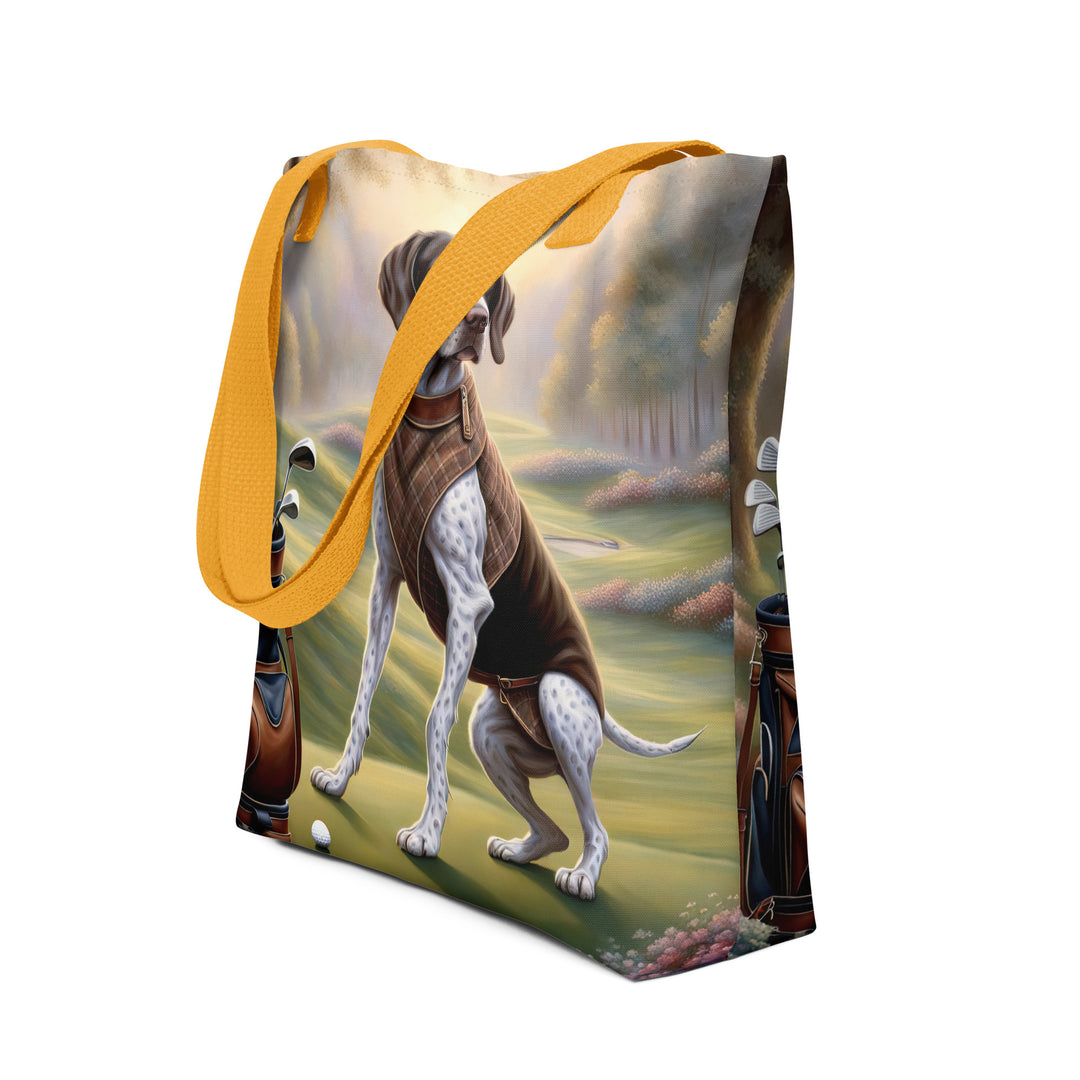 Tote bag-German Shorthaired Pointer Golfer