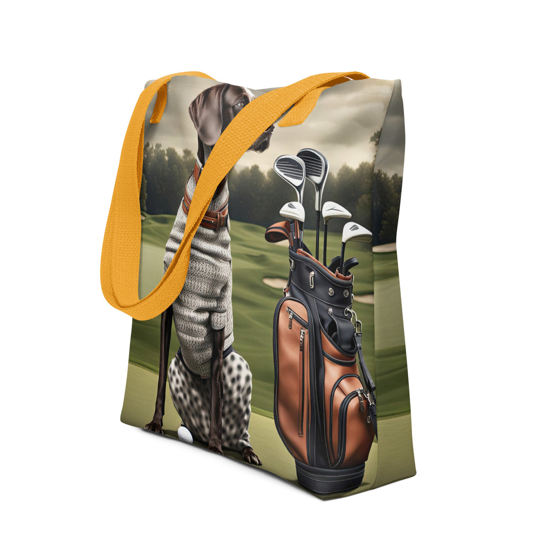 Tote bag-German Shorthaired Pointer Golfer V3