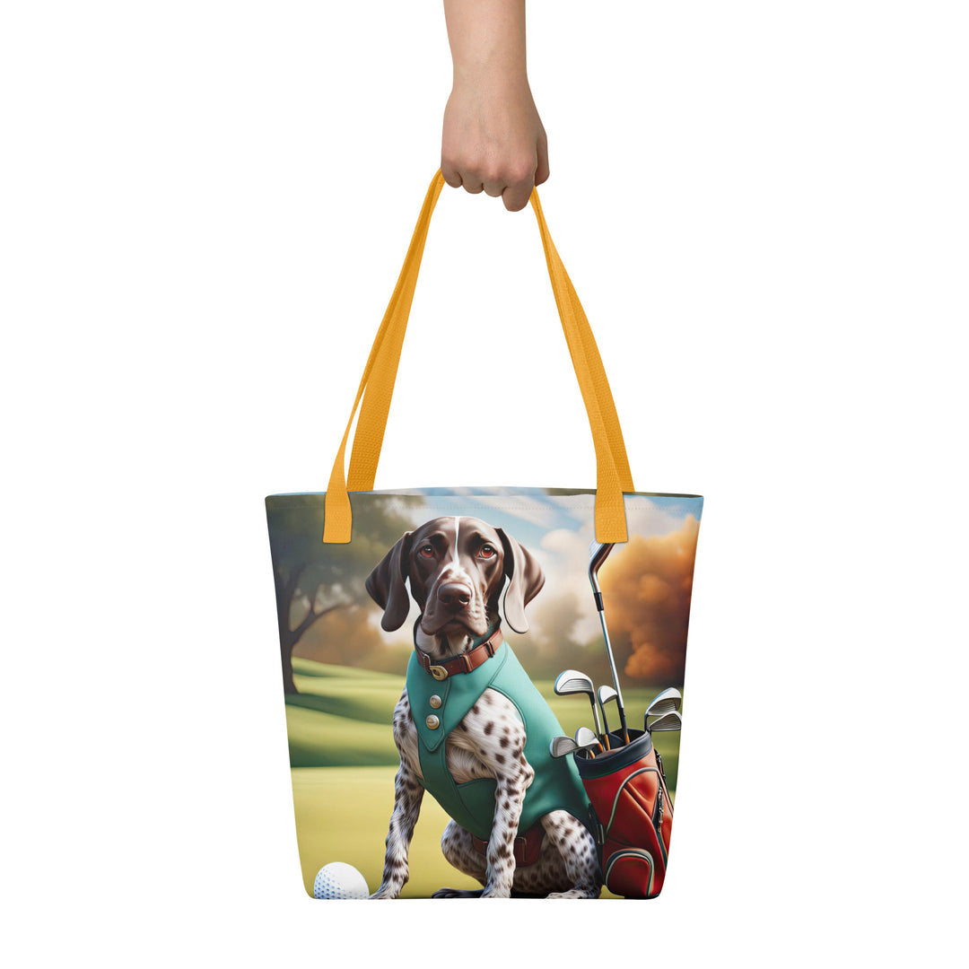 Tote bag-German Shorthaired Pointer Golfer V5