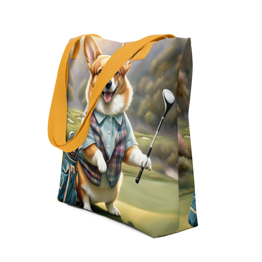 Tote bag-Pembroke Welsh Corgi Golfer V4