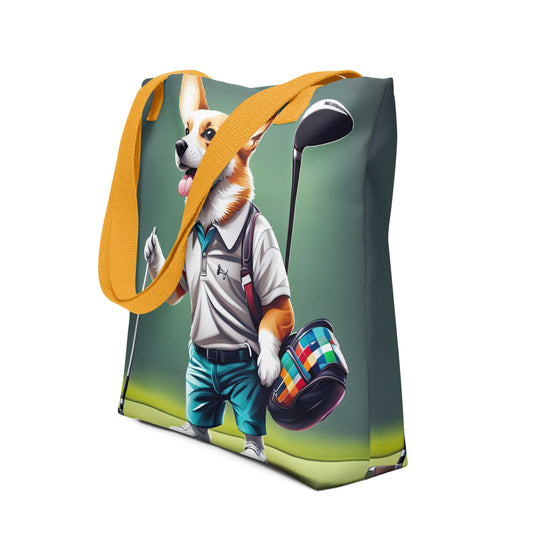 Tote bag-Pembroke Welsh Corgi Golfer V5