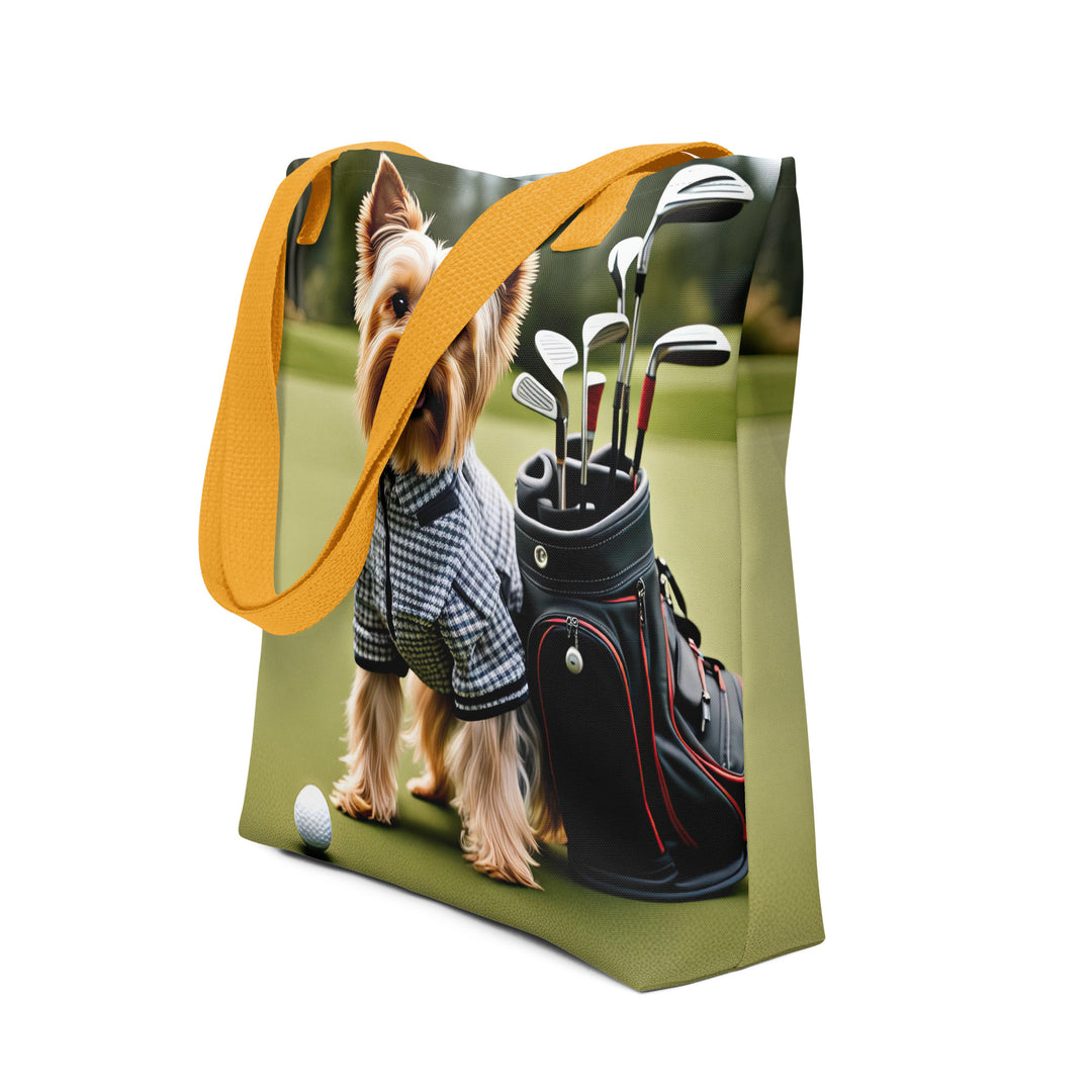 Tote bag-Yorkshire Terrier Golfer V4