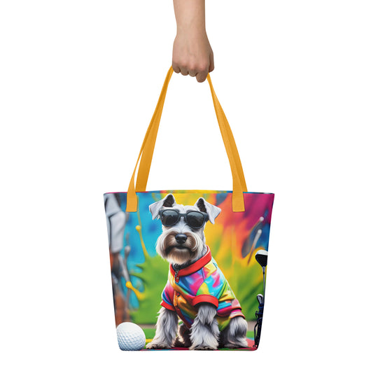 Tote bag-Miniature Schnauzer Golfer V3