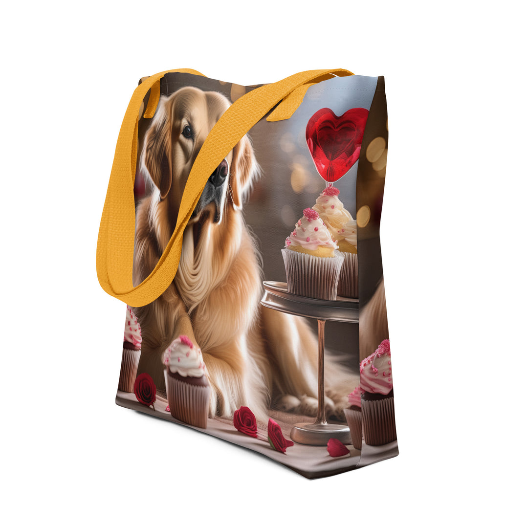 Tote bag-Golden Retriever Romantic