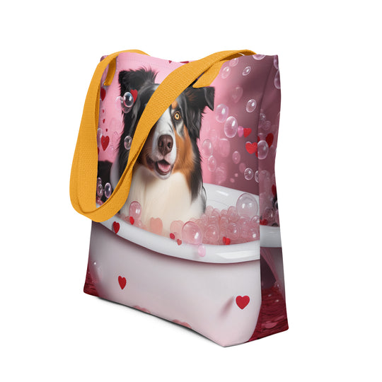 Tote bag-Australian Shepherd Romantic