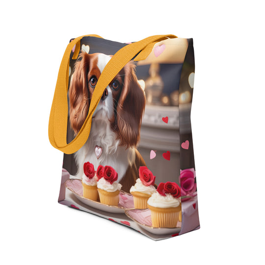 Tote bag-Cavalier King Charles Spaniel Romantic V2