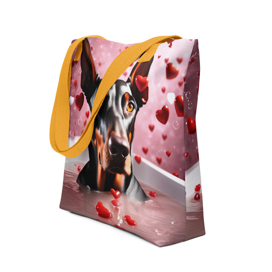 Tote bag-Doberman Pinscher Romantic