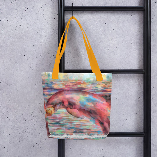 Tote bag - dolphin w ball