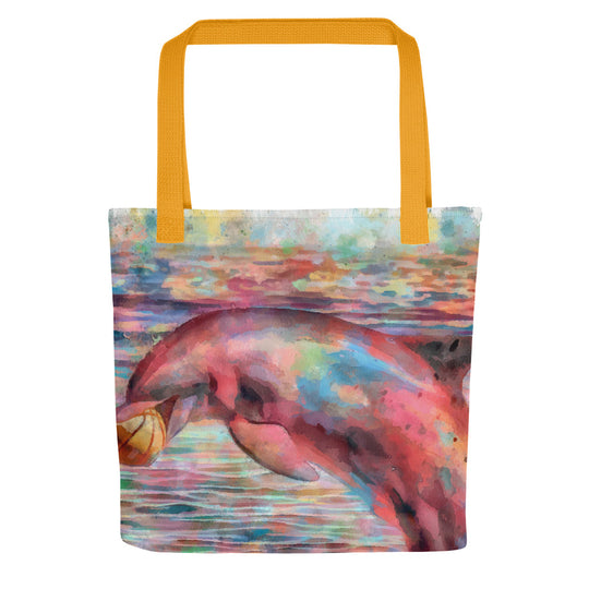 Tote bag - dolphin w ball