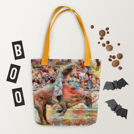 Tote bag - cowboy riding a bull