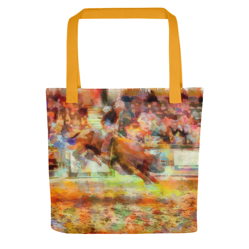 Tote bag - cowboy riding a bull v2