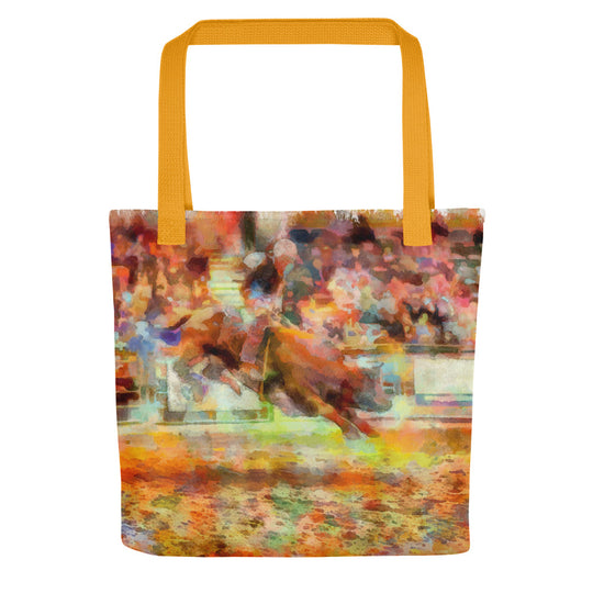 Tote bag - cowboy riding a bull v2